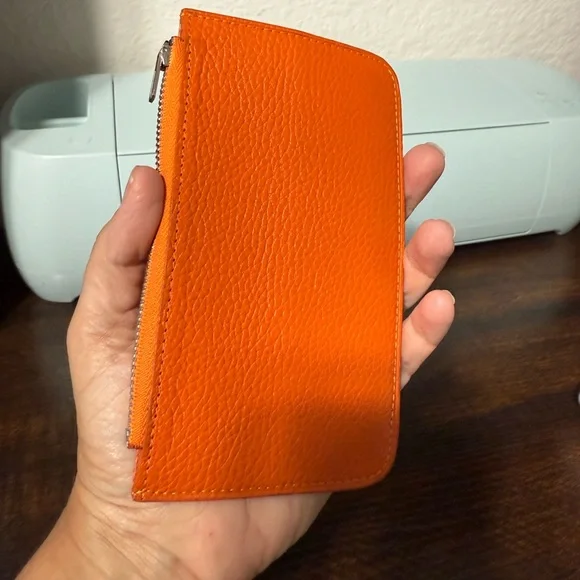 Hermes Orange Leather Wallet - Picture 4 of 10
